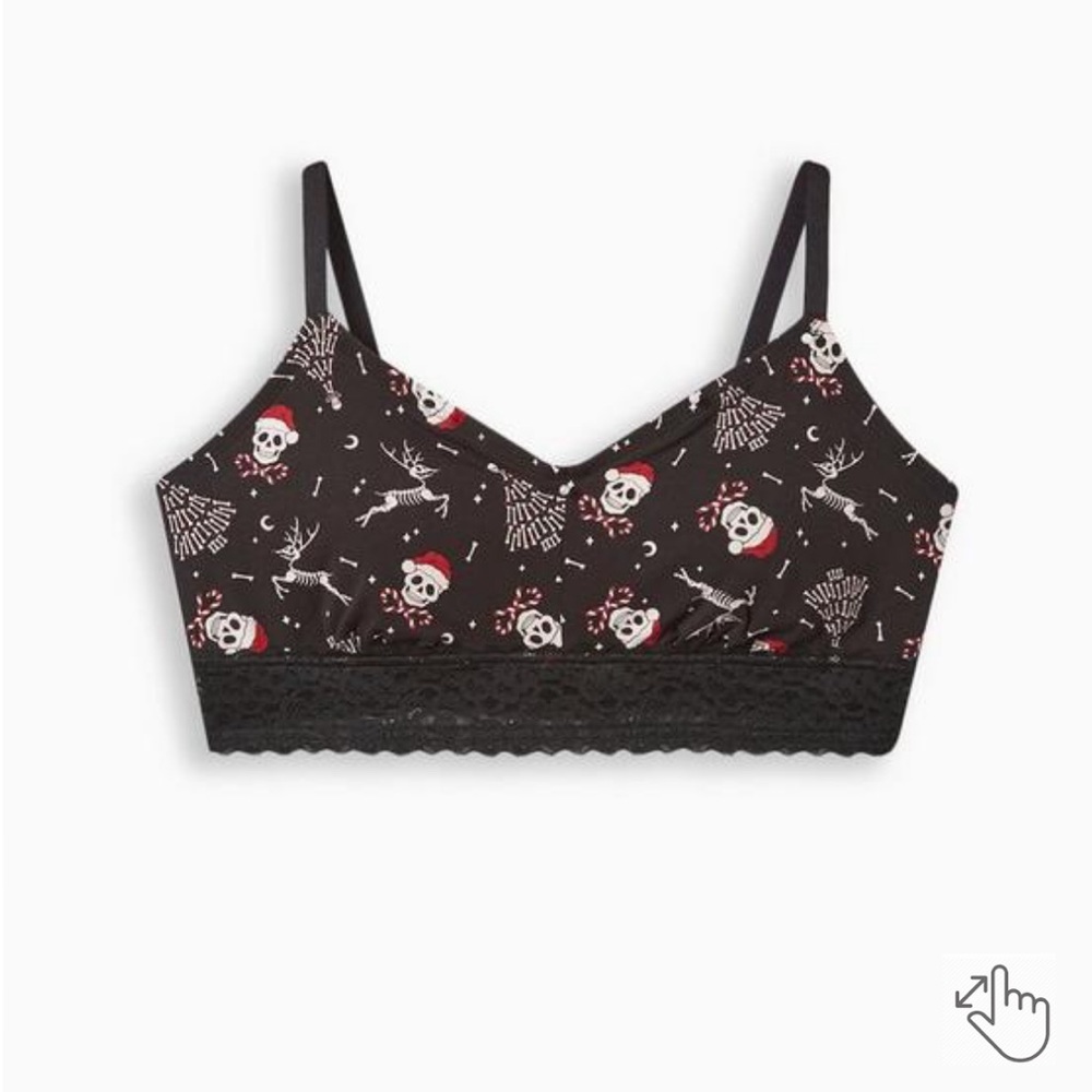 NWT 💀 Torrid Lightly Lined Cotton Lace Hem Bralette